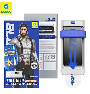 گلس ، محافظ صفحه بلو پرایوسی با اپلیکاتور Blueo Full Glue AR Anti-Peep Privacy Tempered With Applicator Glass Iphone